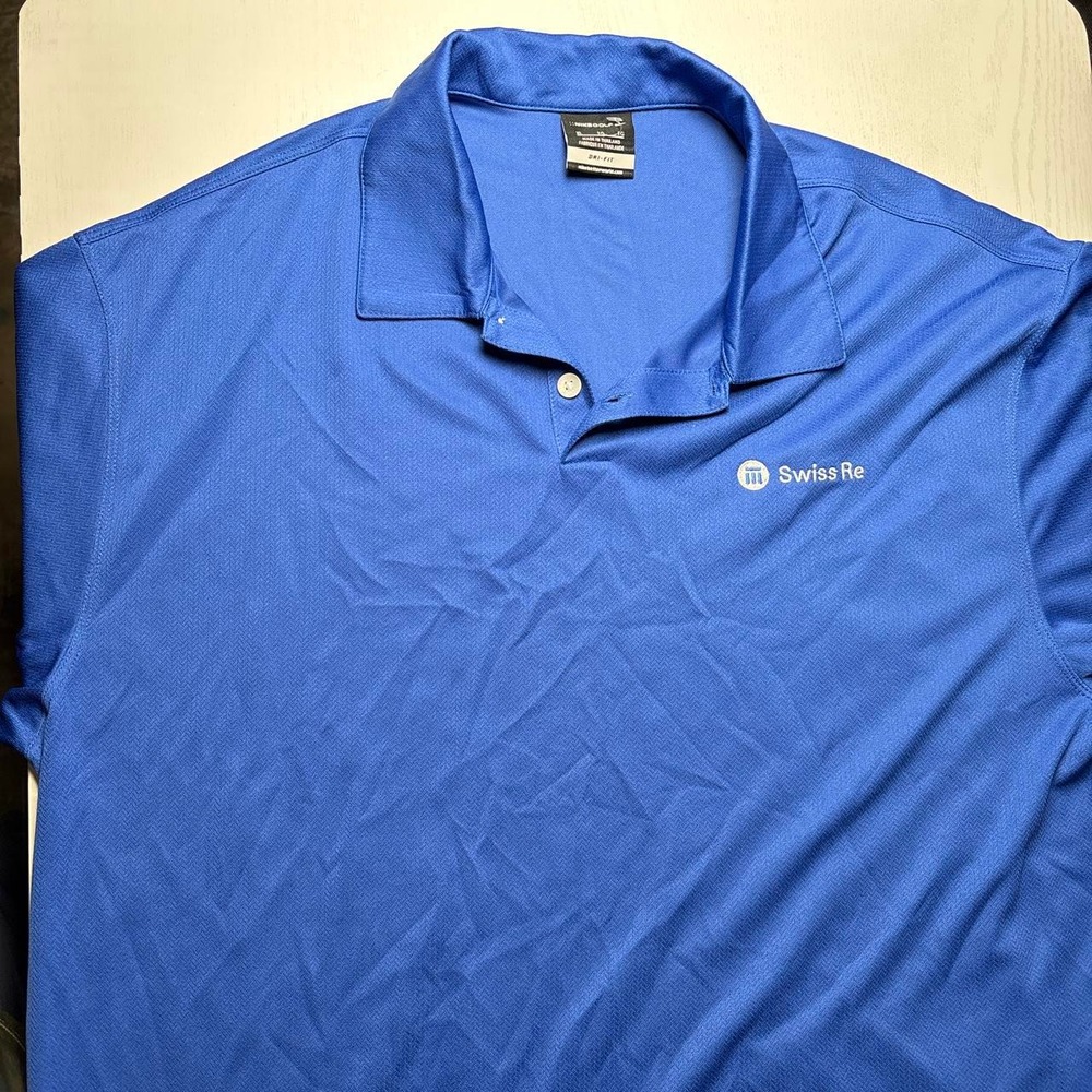 Nike Blue Swiss Re polo shirt Size XL
